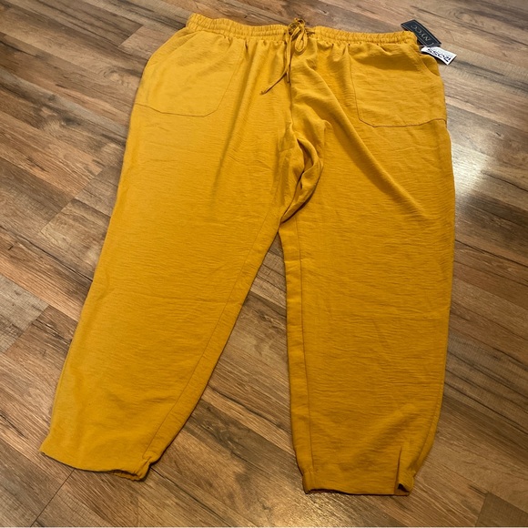 Plus Size 3x pants Draw String Bottoms Mustard - Picture 6 of 6